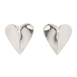 ALAÏA Silver 'Le Cœur Torn' Earrings